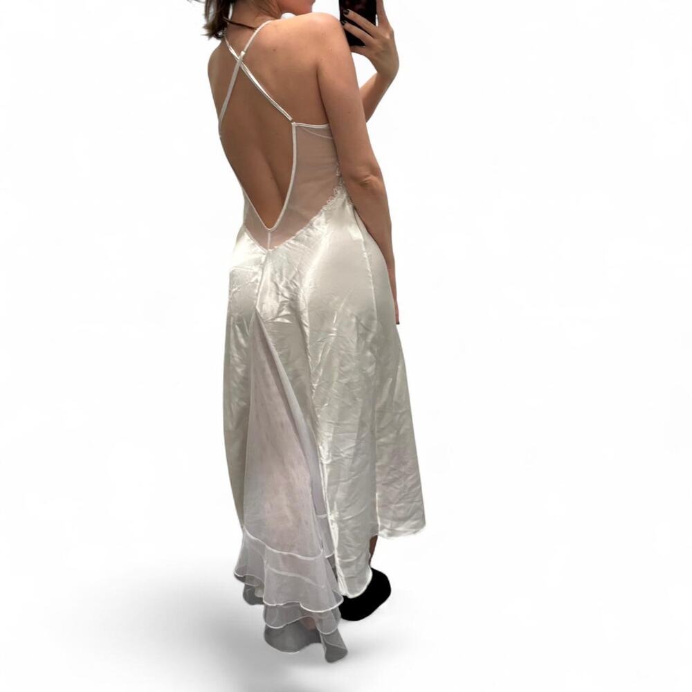 Fredericks hollywood vintage bridal getting ready slip dress with train